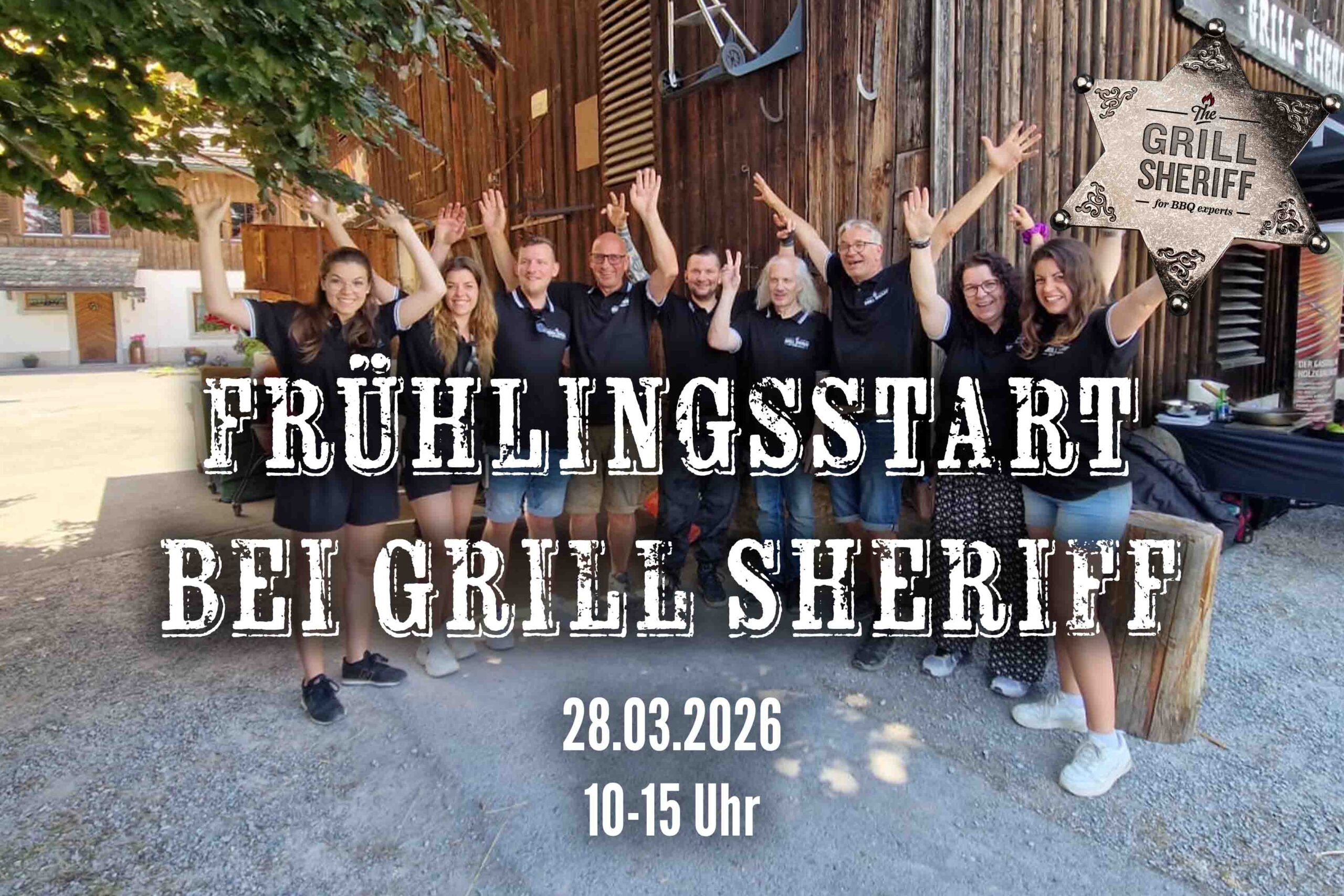 Frühlingsstart am 28.3.26 in der Grill Sheriff City. Jetzt Tickets sichern!