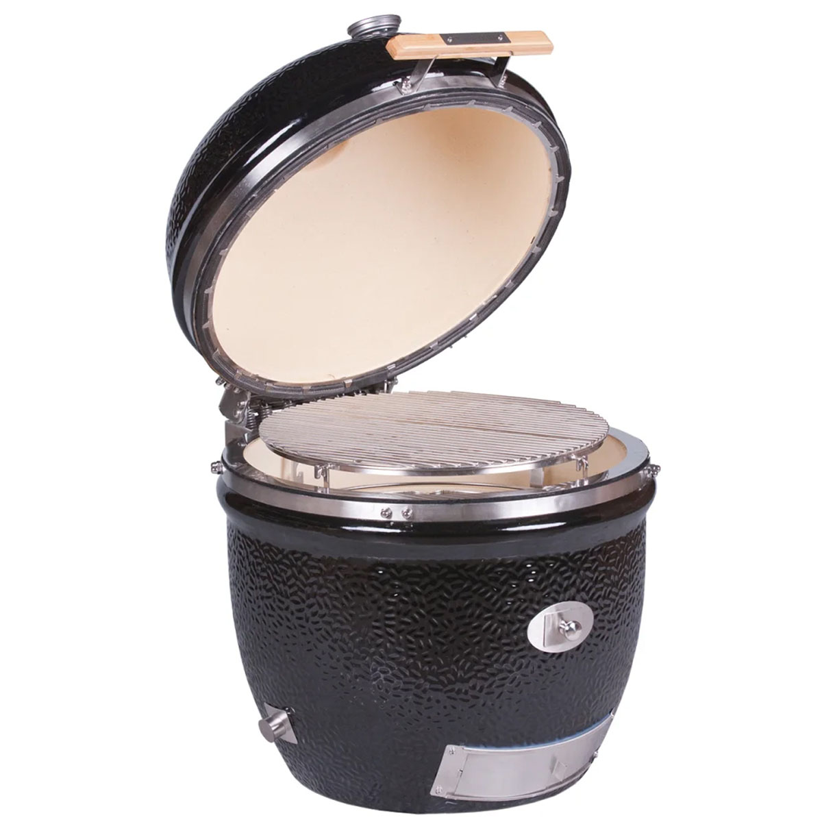 Monolith Keramikgrill Two.66 Stand Alone mit geöffnetem Deckel