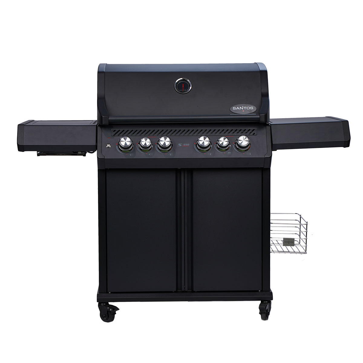 SANTOS S-418 Pro All Black Matt mit IR-Seiten- & Heckbrenner inkl. Drehspiess