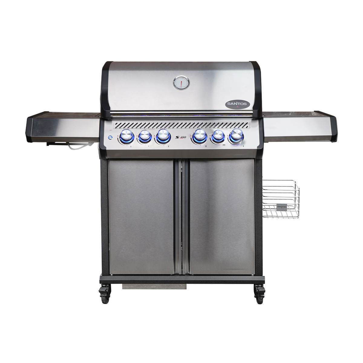 SANTOS S-418 Pro Edelstahl mit IR-Seiten- & Heckbrenner inkl. Drehspiess