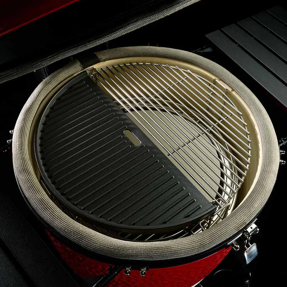 Kamado Joe zweiseitige Gussplatte für Classic Joe, halbrund