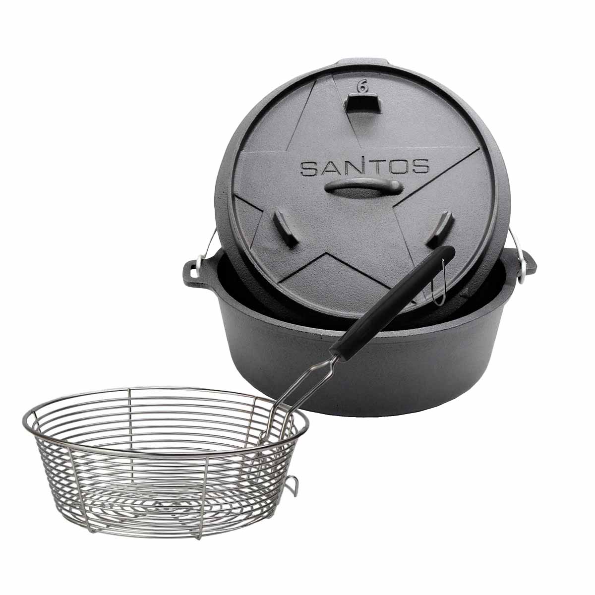 SANTOS 6 QT Dutch Oven mit Frittierkorb