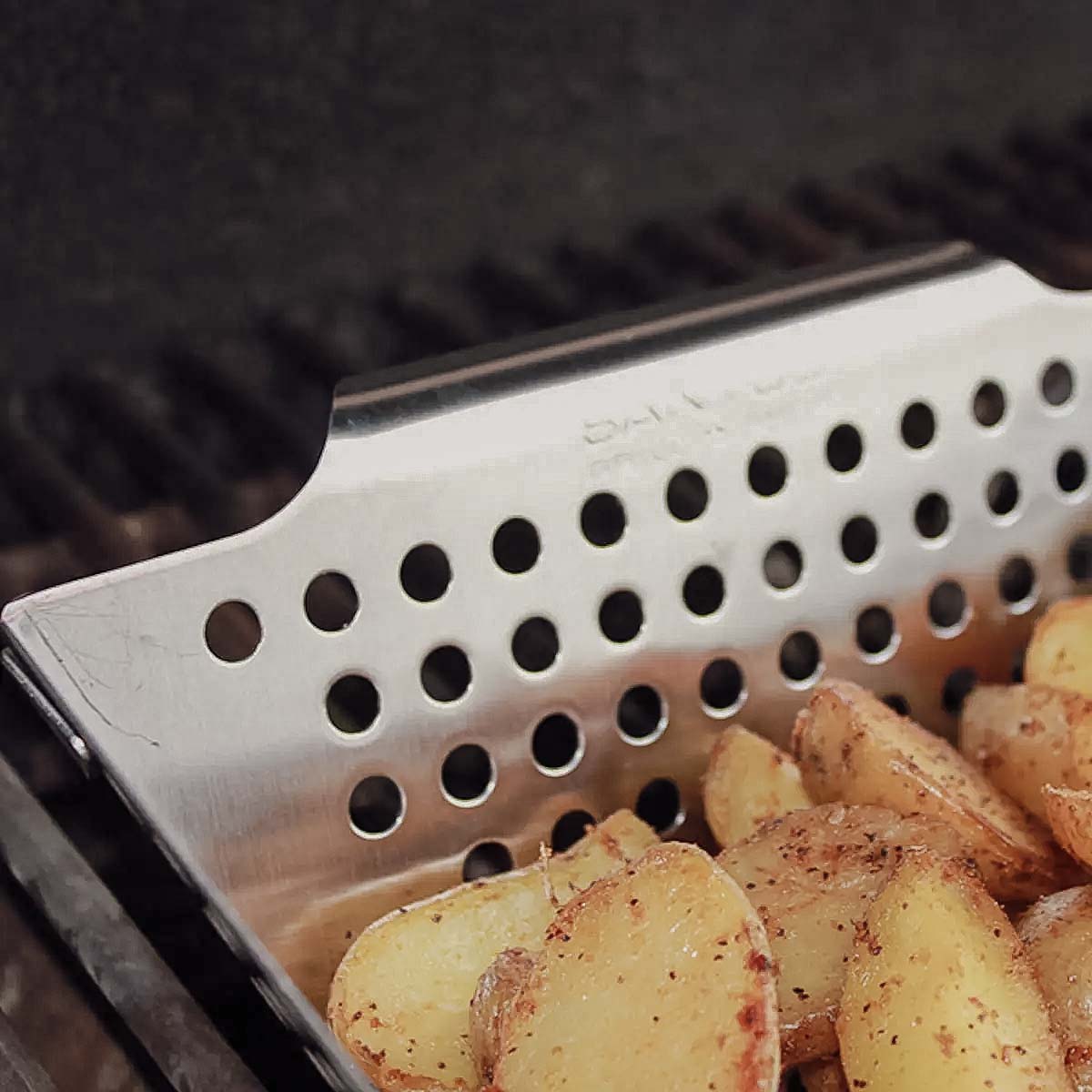 SANTOS Gemüsekorb XS / Grillwok Edelstahl, 21,5 x 21,5 cm