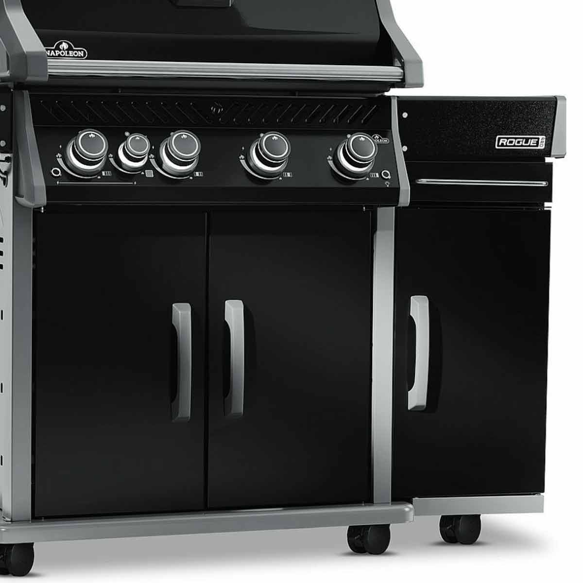 Napoleon Rogue Pro Seitenschrank, schwarz glänzend, rechts am Grill montiert