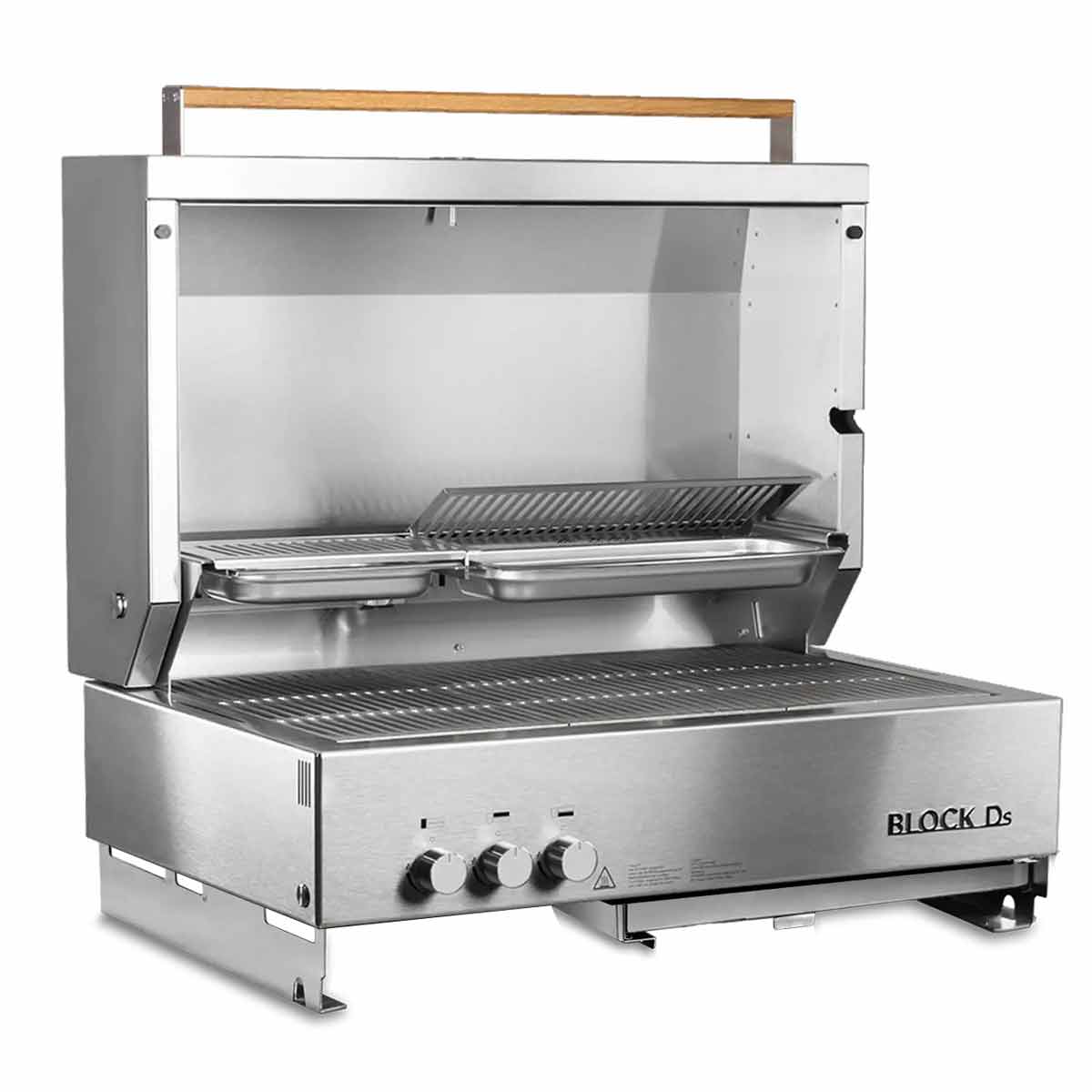 Flammkraft Block Ds Einbaugrill mit geöffneter Grillhaube  Flammkraft Block Ds Einbaugrill mit geöffneter Grillhaube