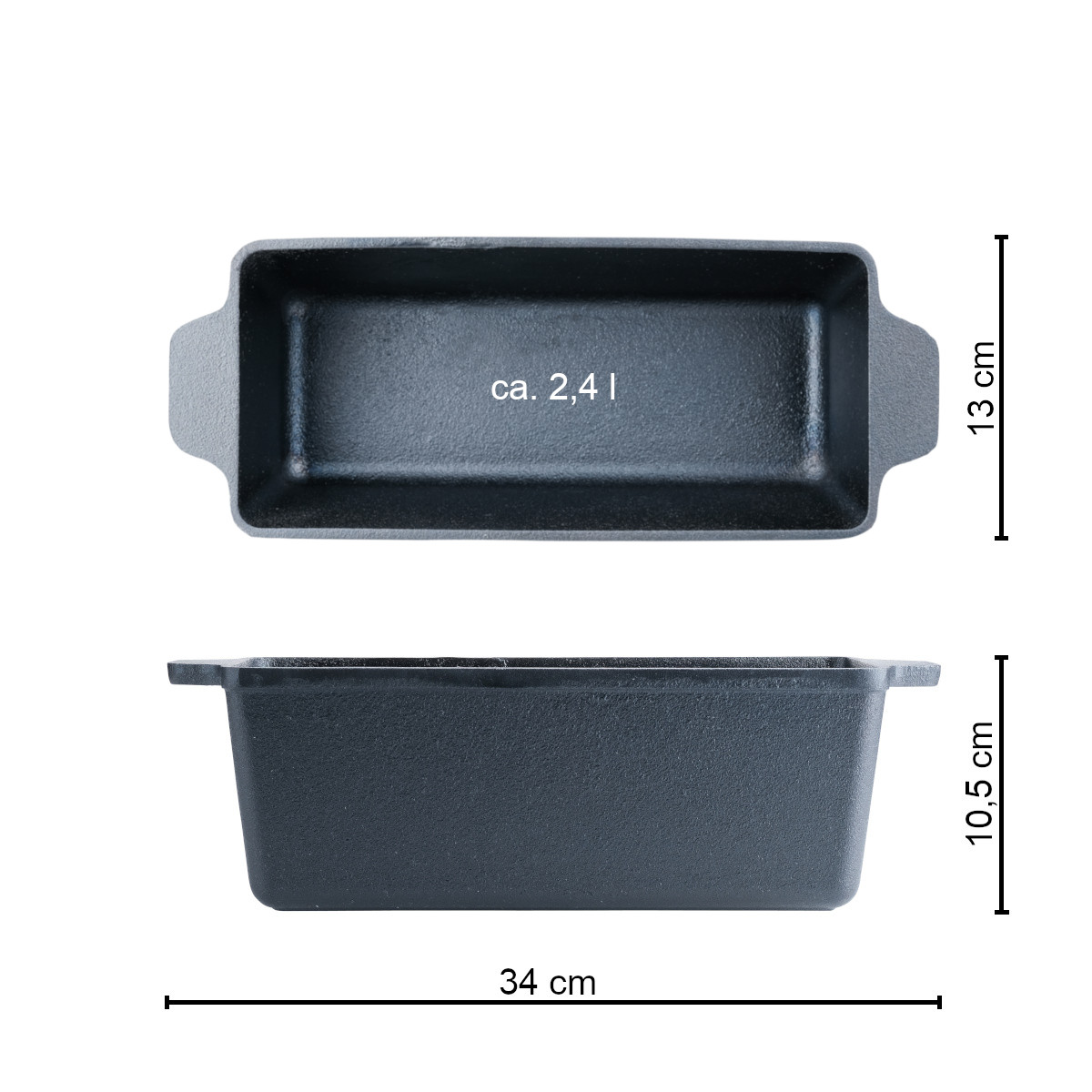 SANTOS Kastenform K4 mit Deckel | aus Gusseisen | 34 x 13 cm