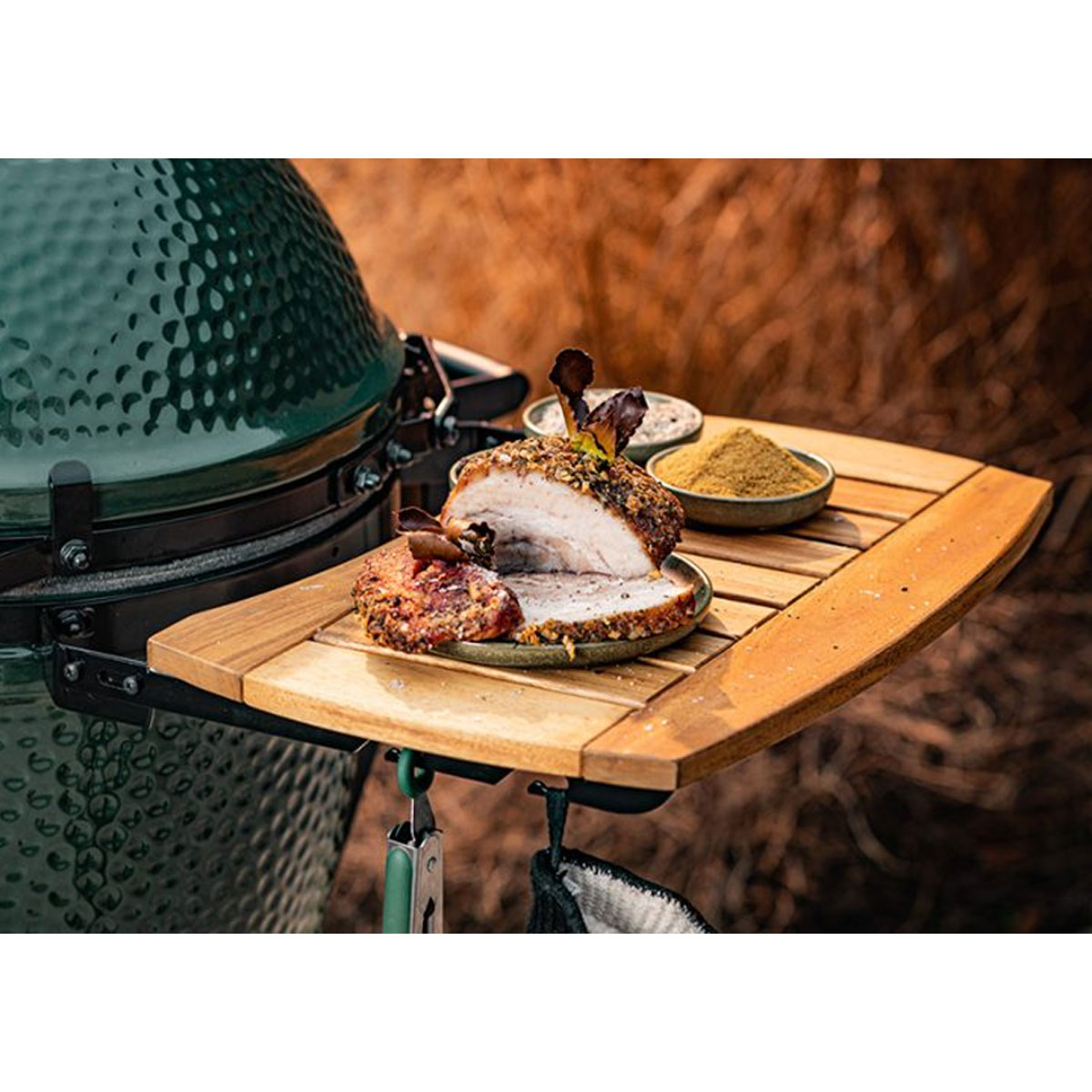 Big Green Egg Seitentische aus Akazienholz XLarge