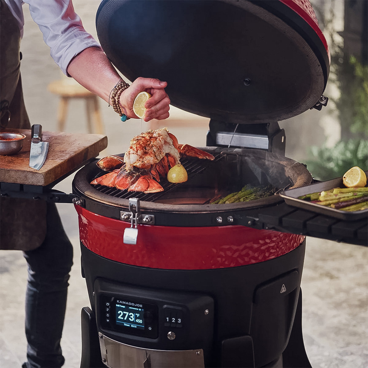 Kamado Joe Konnected Joe Digitaler Holzkohlegrill und Smoker