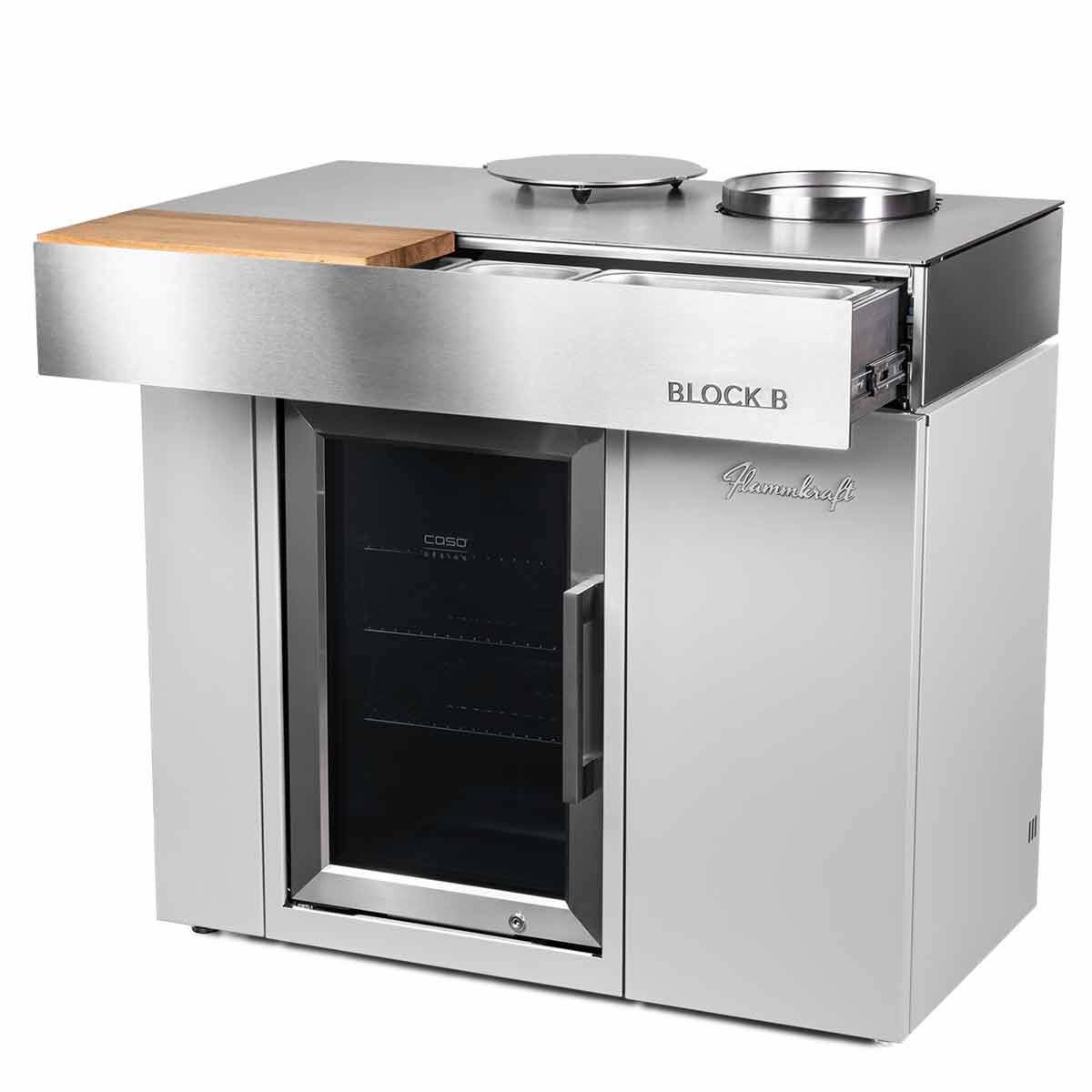 Flammkraft Block B, Flexibles Bar- und Kühlmodul, erweiterte Arbeitsfläche