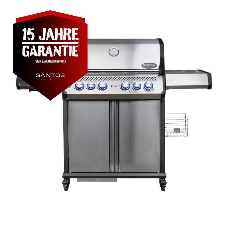 SANTOS S-418 Pro Edelstahl mit IR-Seiten- & Heckbrenner inkl. Drehspiess
