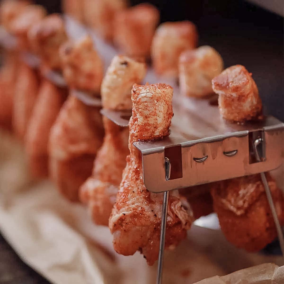 SANTOS Hähnchenschenkel Halter, Chicken Wings Rack, Edelstahl