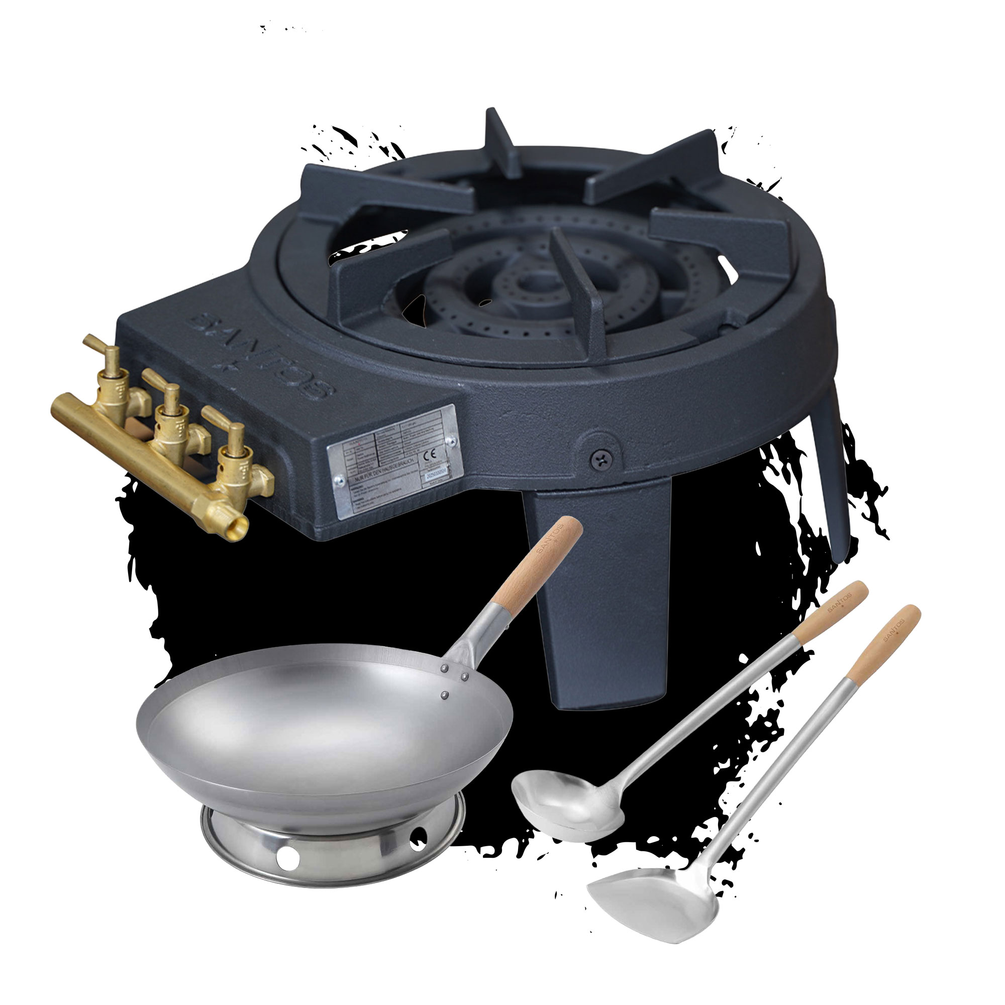 SANTOS Power Wokbrenner | Komplettset mit Wok & Zubehör SANTOS Power Wokbrenner | Komplettset mit Wok & Zubehör