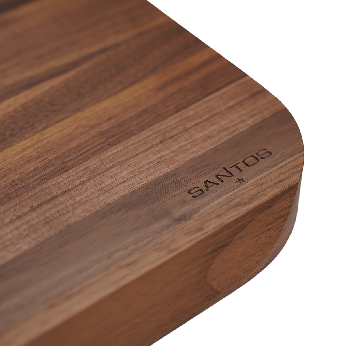 SANTOS Holzschneidebrett Nahaufnahme Logo