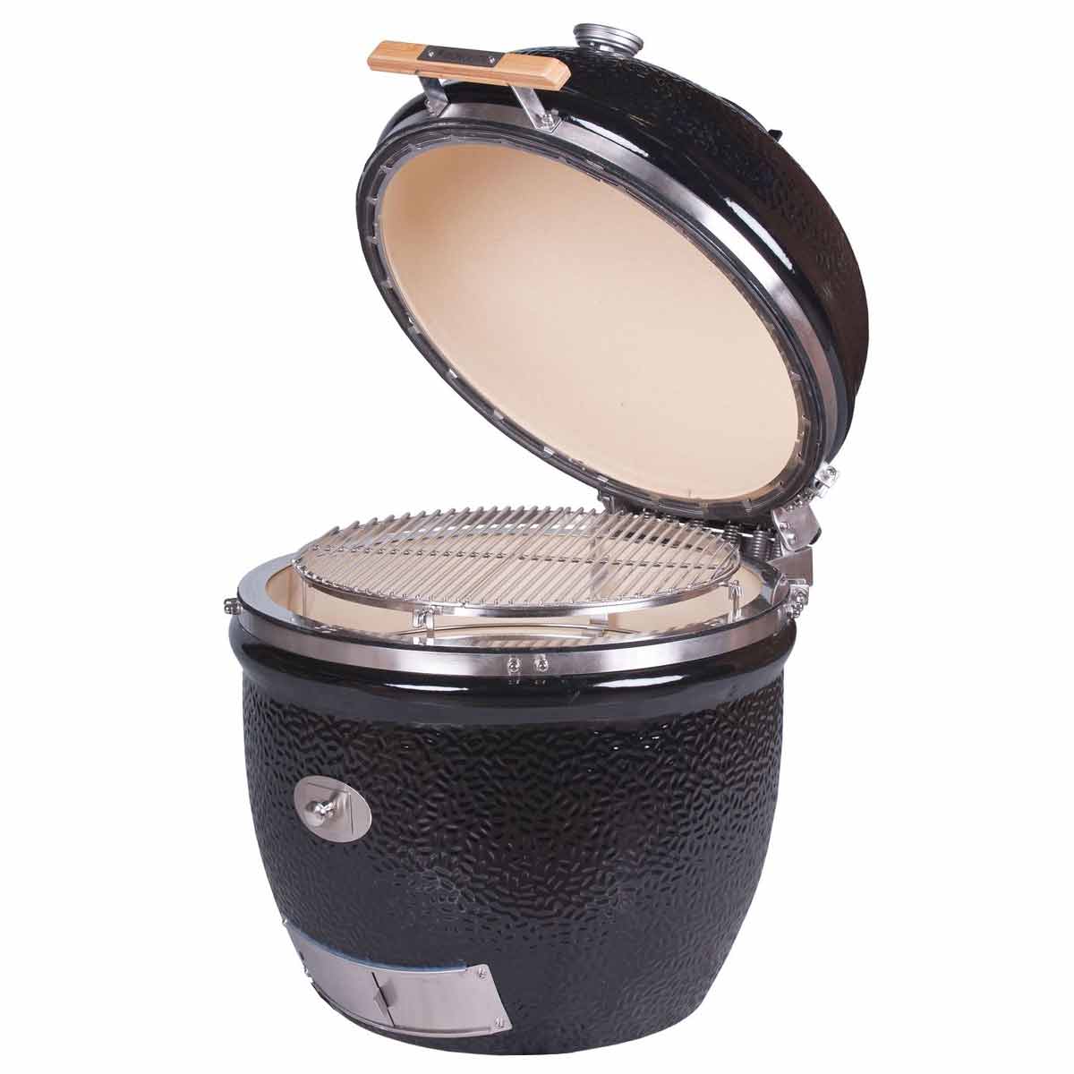 Monolith Keramikgrill Two.66 Stand Alone mit geöffnetem Deckel