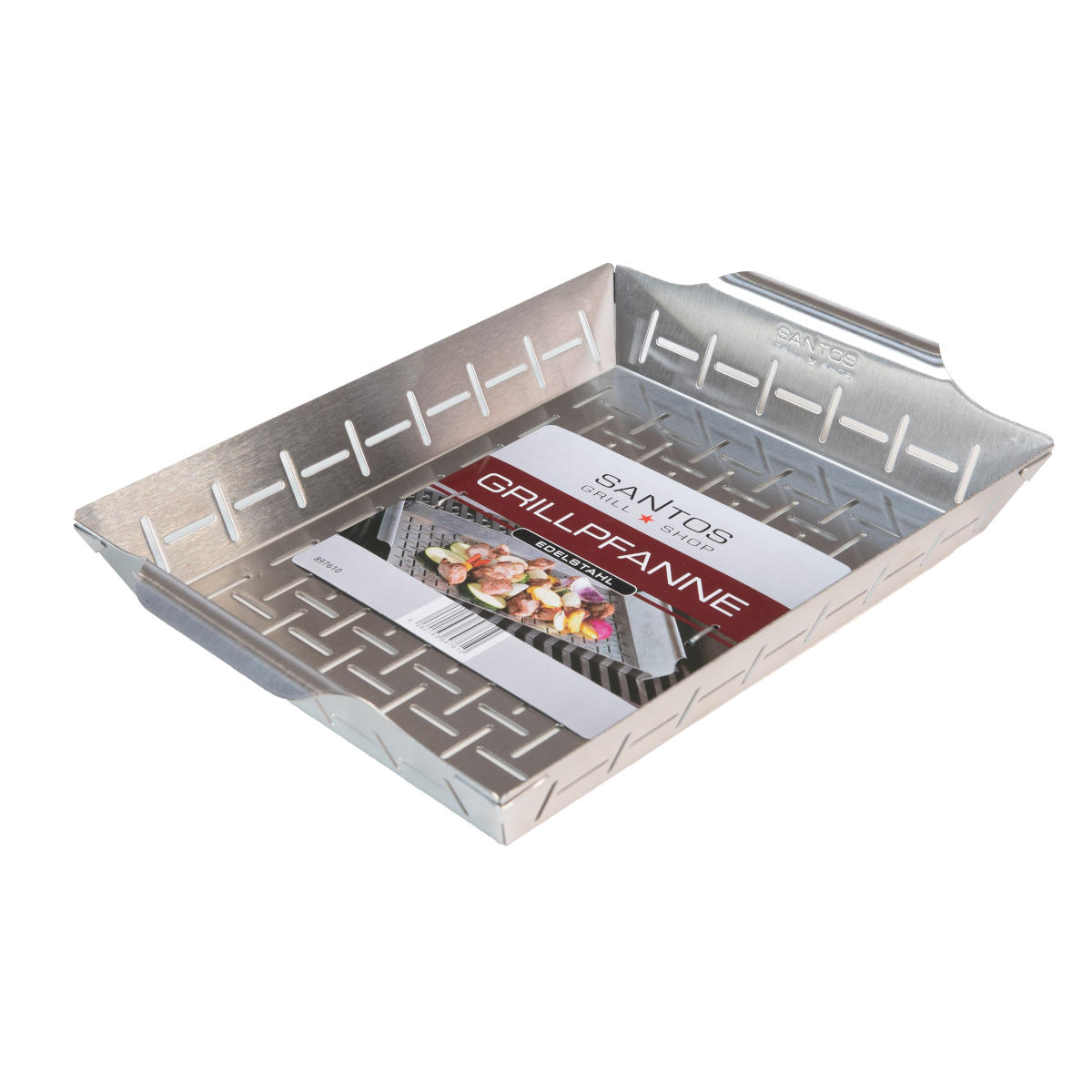 SANTOS Gemüsekorb L / Grillpfanne Edelstahl 35 x 24,2 x 5,6 cm SANTOS Gemüsekorb L / Grillpfanne Edelstahl 35 x 24,2 x 5,6 cm