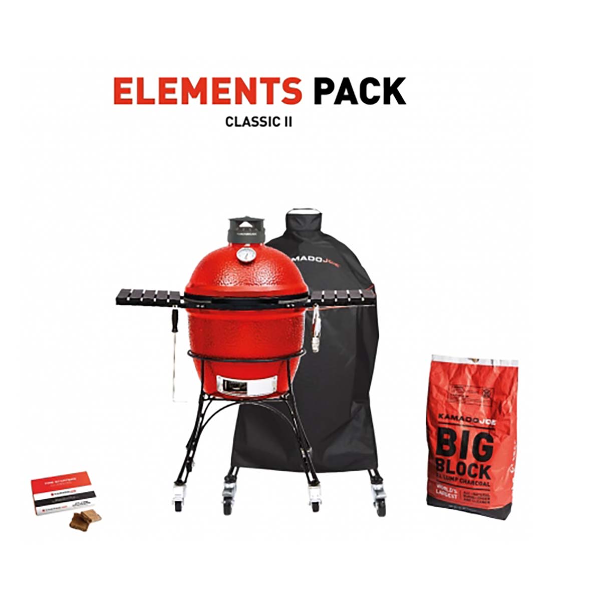 Kamado Joe Big Joe II red mit Elements Pack