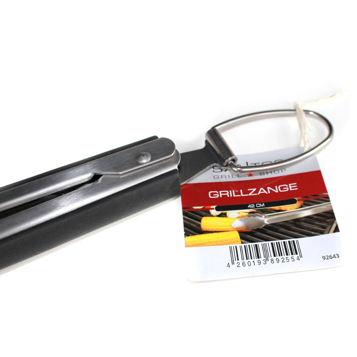 SANTOS XXL Grillzange, Edelstahlzange für Grill und Küche,  Edelstahl, 42 cm SANTOS XXL Grillzange, Edelstahlzange für Grill und Küche,  Edelstahl, 42 cm