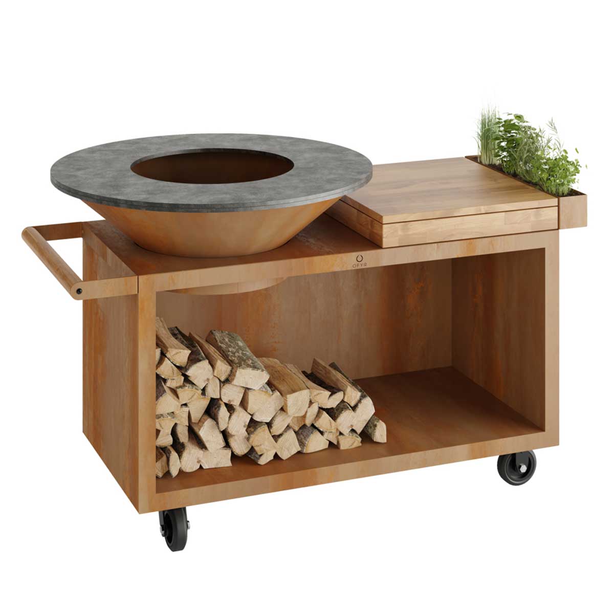 OFYR Feuerplatte Island Corten 100 PRO Teakholz OFYR Feuerplatte Island Corten 100 PRO Teakholz